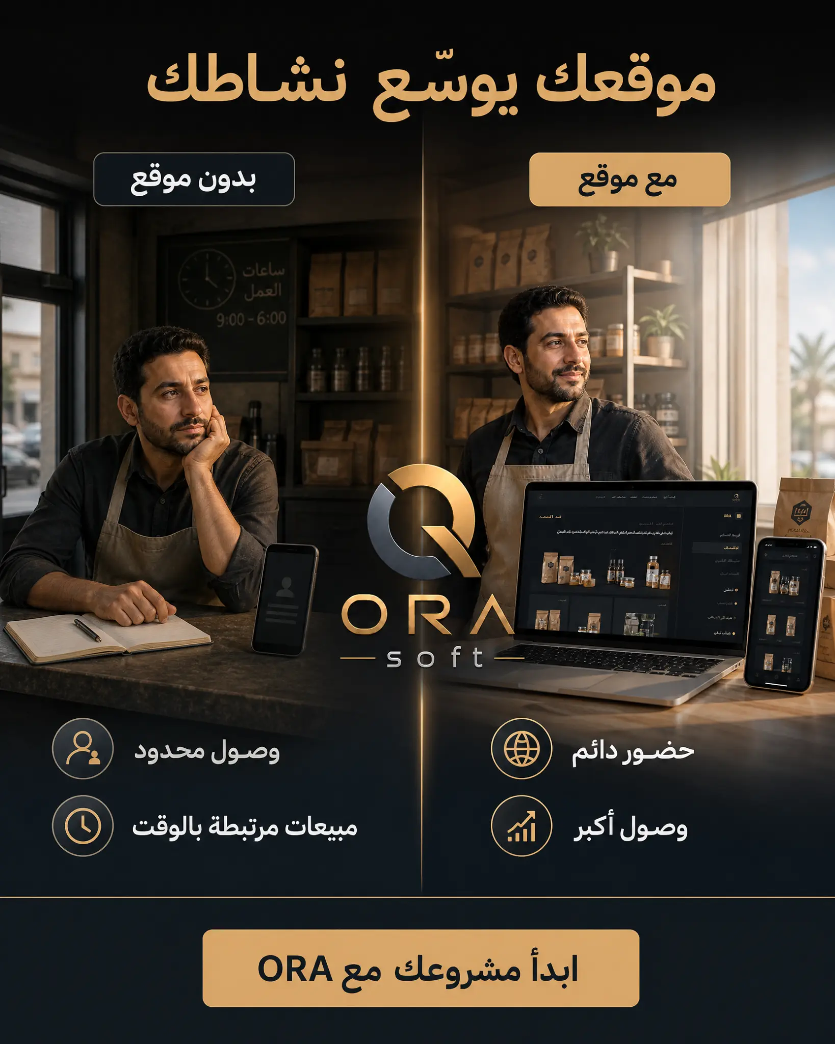 Orasoft website presence comparison visual